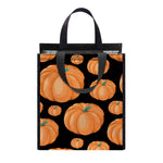 Orange Pumpkin Pattern Print Insulated Lunch Tote