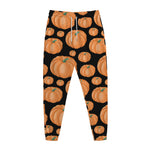 Orange Pumpkin Pattern Print Jogger Pants