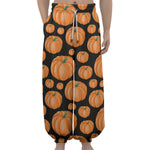 Orange Pumpkin Pattern Print Lantern Pants