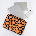 Orange Pumpkin Pattern Print Laptop Sleeve