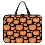 Orange Pumpkin Pattern Print Laptop Sleeve With Handle