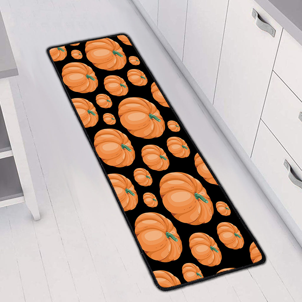 Orange Pumpkin Pattern Print Long Kitchen Mat