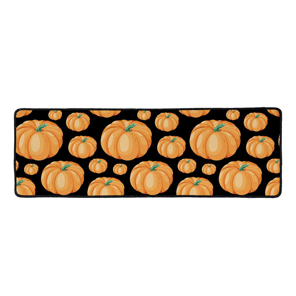 Orange Pumpkin Pattern Print Long Kitchen Mat