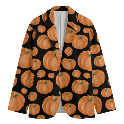 Orange Pumpkin Pattern Print Men's Blazer