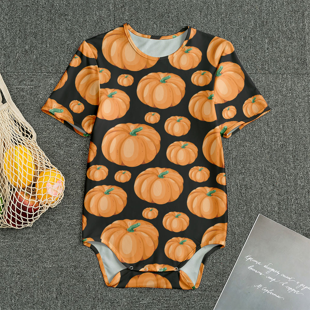 Orange Pumpkin Pattern Print Men's Bodysuit