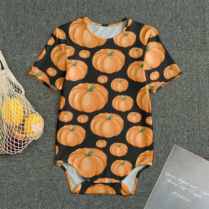 Orange Pumpkin Pattern Print Men's Bodysuit