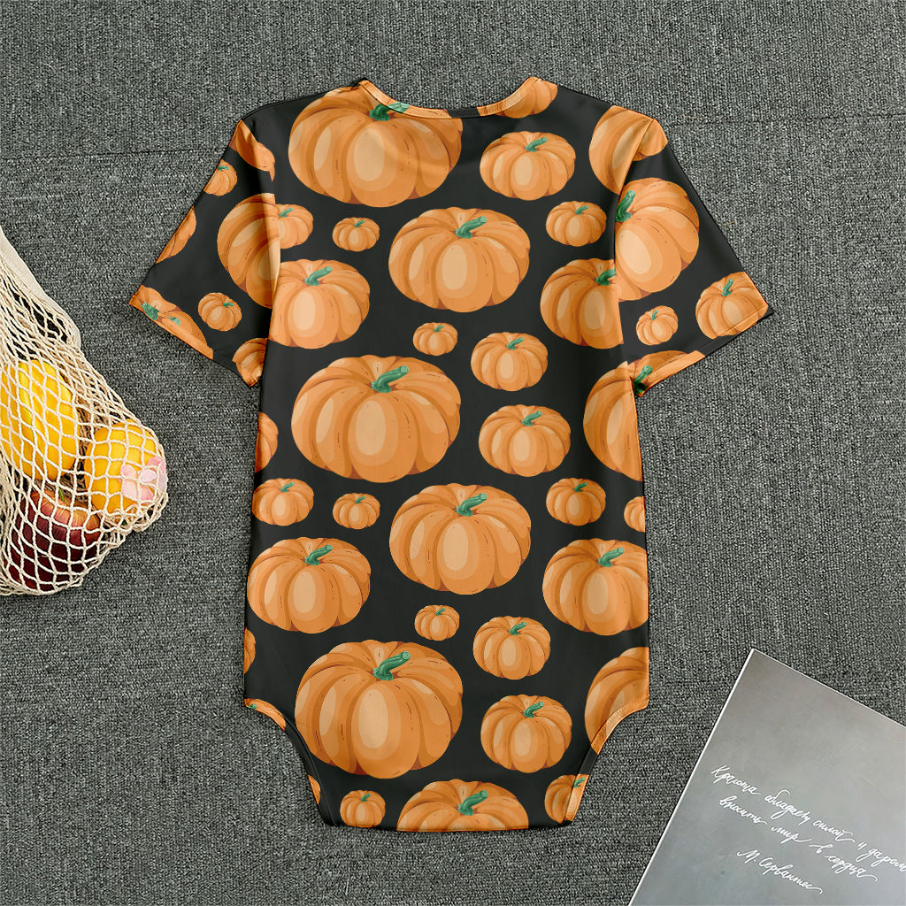 Orange Pumpkin Pattern Print Men's Bodysuit