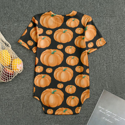 Orange Pumpkin Pattern Print Men's Bodysuit