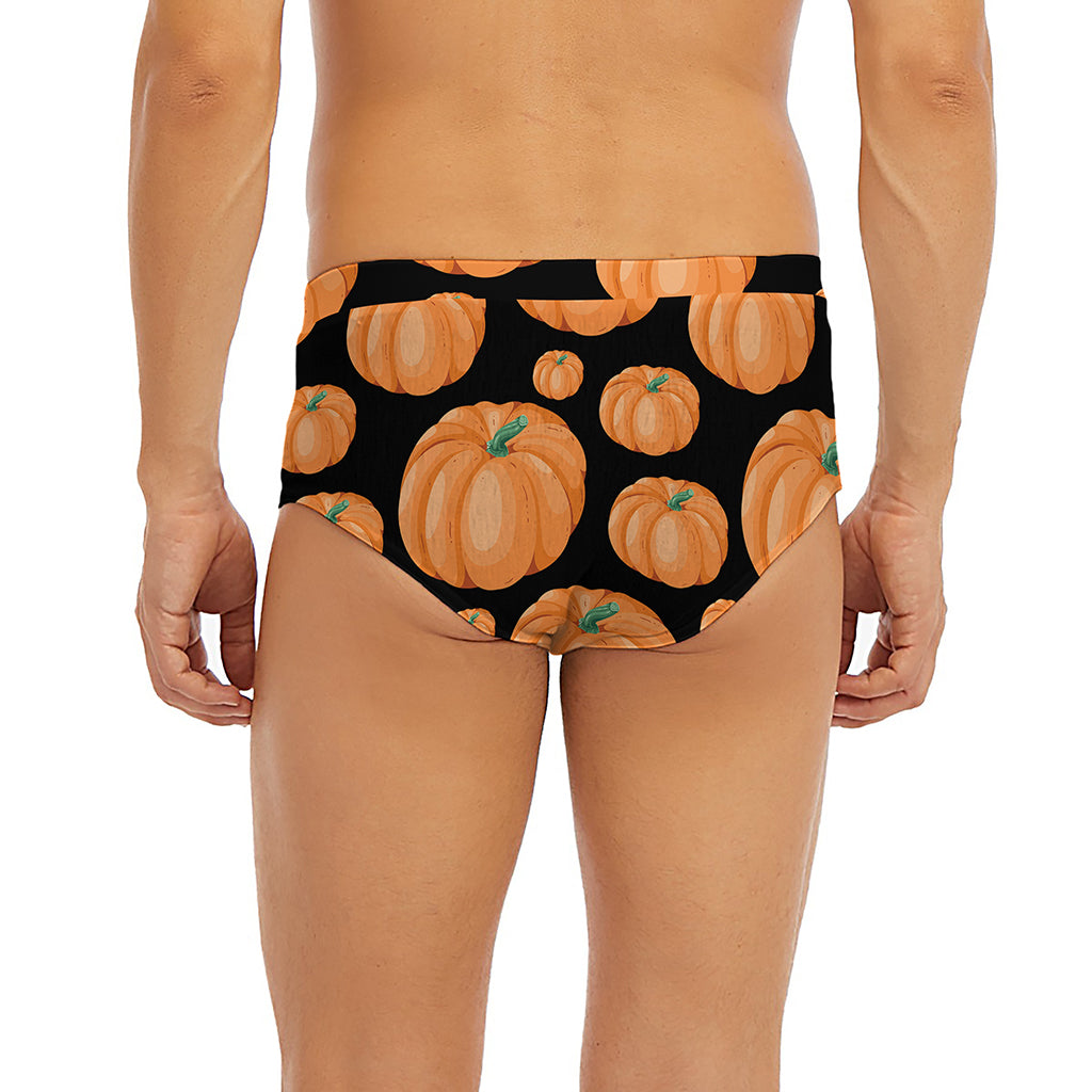 Orange Pumpkin Pattern Print Men's Briefs