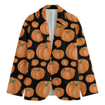 Orange Pumpkin Pattern Print Men's Cotton Blazer