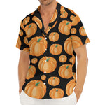 Orange Pumpkin Pattern Print Men's Deep V-Neck Shirt