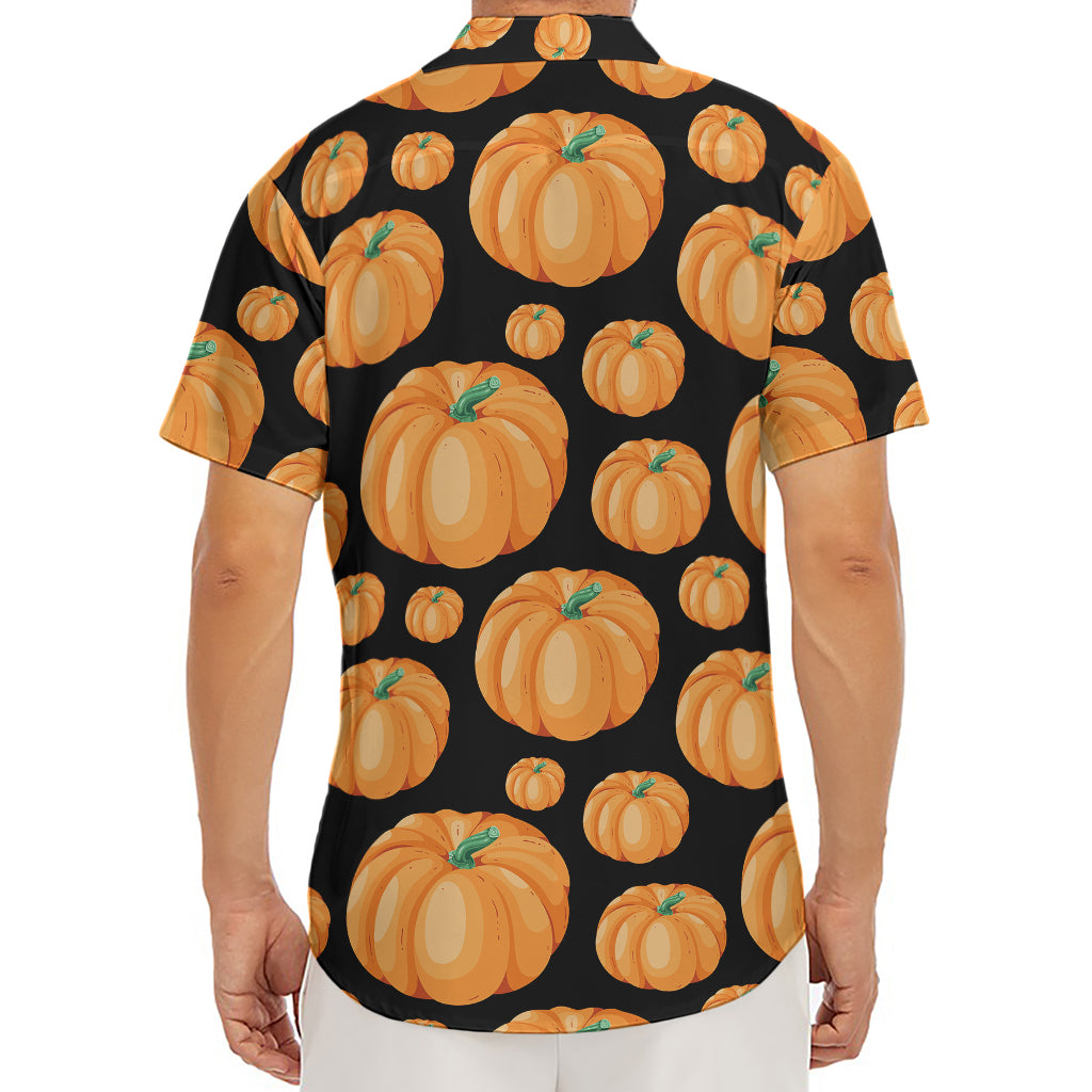 Orange Pumpkin Pattern Print Men's Deep V-Neck Shirt