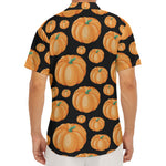 Orange Pumpkin Pattern Print Men's Deep V-Neck Shirt