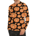 Orange Pumpkin Pattern Print Men's Long Sleeve Rash Guard