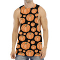 Orange Pumpkin Pattern Print Men's Muscle Tank Top
