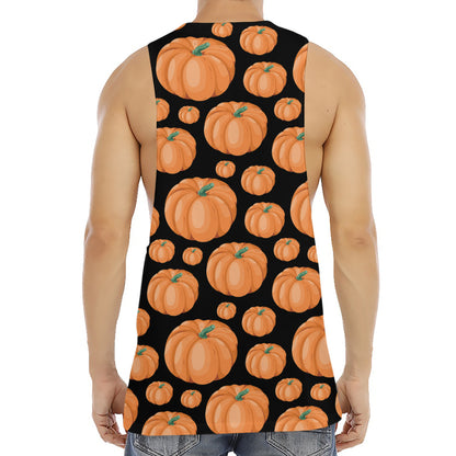 Orange Pumpkin Pattern Print Men's Muscle Tank Top