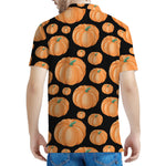 Orange Pumpkin Pattern Print Men's Polo Shirt