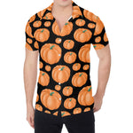 Orange Pumpkin Pattern Print Men's Shirt