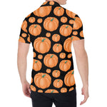 Orange Pumpkin Pattern Print Men's Shirt