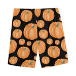 Orange Pumpkin Pattern Print Men's Sports Shorts