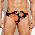 Orange Pumpkin Pattern Print Men's Swim Briefs