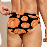 Orange Pumpkin Pattern Print Men's Swim Briefs