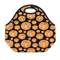 Orange Pumpkin Pattern Print Neoprene Lunch Bag