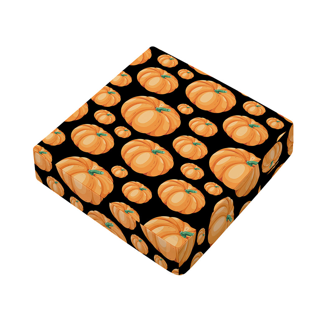 Orange Pumpkin Pattern Print Outdoor Seat Cushion Cover