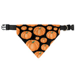 Orange Pumpkin Pattern Print Over The Collar Dog Bandana