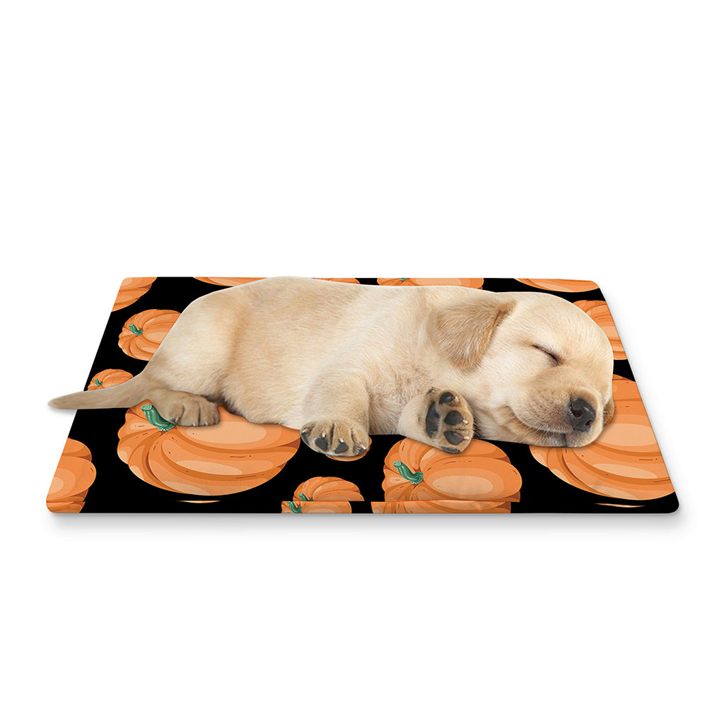 Orange Pumpkin Pattern Print Pet Cooling Mat Cover