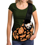 Orange Pumpkin Pattern Print Pet Sling Carrier
