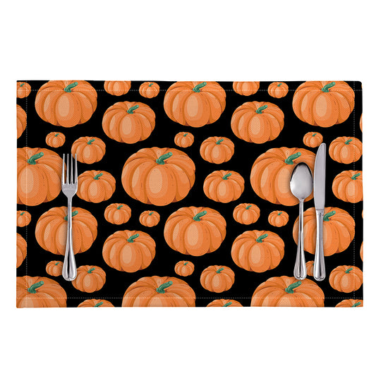 Orange Pumpkin Pattern Print Placemat