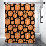 Orange Pumpkin Pattern Print Premium Shower Curtain