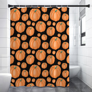 Orange Pumpkin Pattern Print Premium Shower Curtain