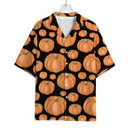 Orange Pumpkin Pattern Print Rayon Hawaiian Shirt