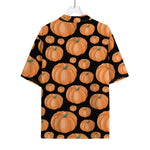 Orange Pumpkin Pattern Print Rayon Hawaiian Shirt