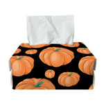 Orange Pumpkin Pattern Print Rectangle Tissue Box Cover