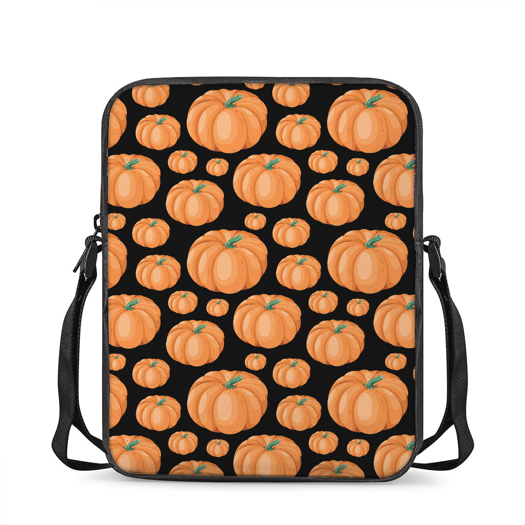 Orange Pumpkin Pattern Print Rectangular Crossbody Bag