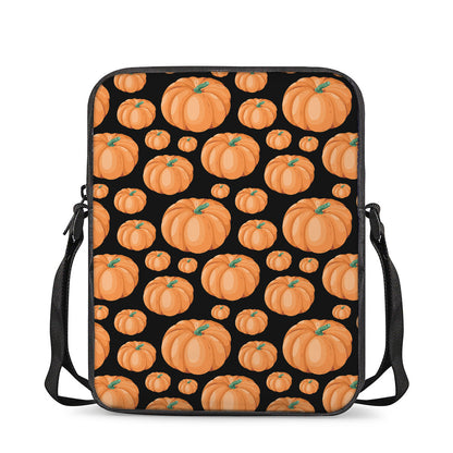 Orange Pumpkin Pattern Print Rectangular Crossbody Bag