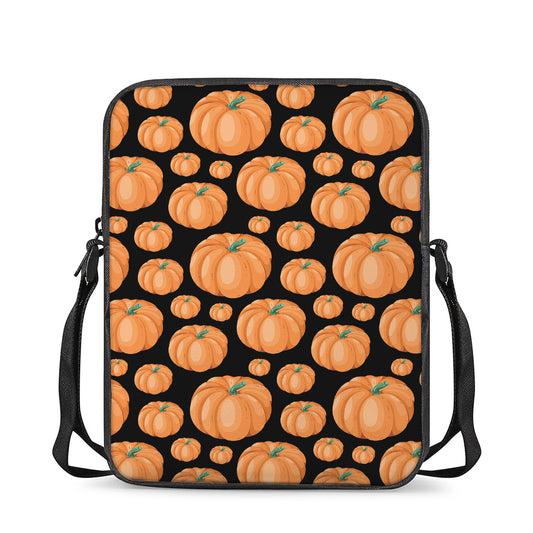 Orange Pumpkin Pattern Print Rectangular Crossbody Bag