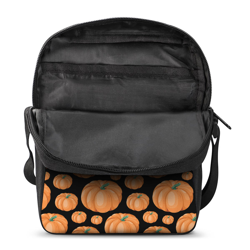 Orange Pumpkin Pattern Print Rectangular Crossbody Bag