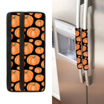 Orange Pumpkin Pattern Print Refrigerator Handle Covers