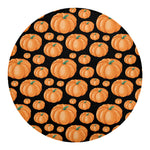 Orange Pumpkin Pattern Print Round Blanket