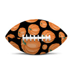 Orange Pumpkin Pattern Print Rugby Ball