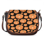 Orange Pumpkin Pattern Print Saddle Bag