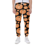 Orange Pumpkin Pattern Print Scuba Joggers