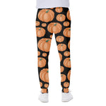 Orange Pumpkin Pattern Print Scuba Joggers