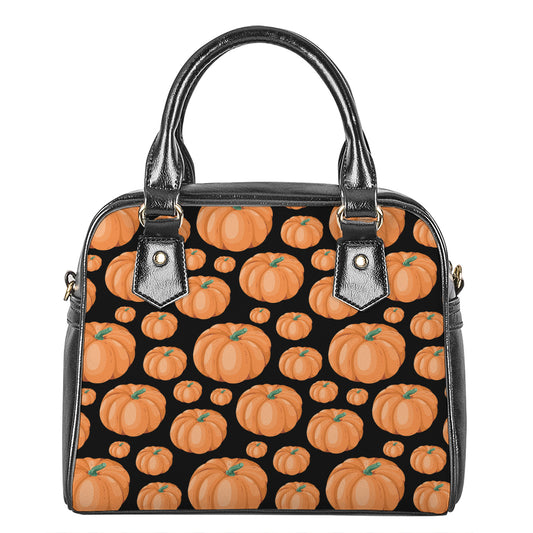 Orange Pumpkin Pattern Print Shoulder Handbag