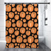 Orange Pumpkin Pattern Print Shower Curtain