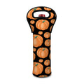 Orange Pumpkin Pattern Print Single Neoprene Wine Tote